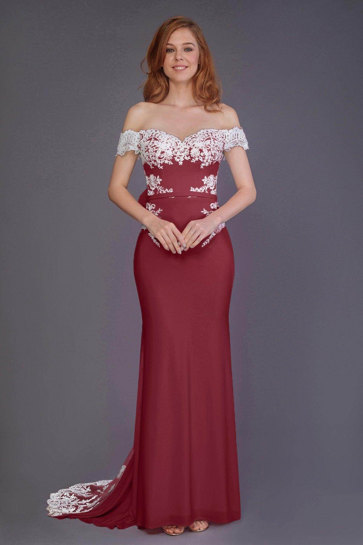 Mermaid Sweep Train Knitted Fabric Bridesmaid Dress PR3491 - COCOMELODY